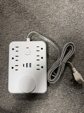 Power Strip with USB Ports and Wireless Charging Pad, Multi-Outlet Surge