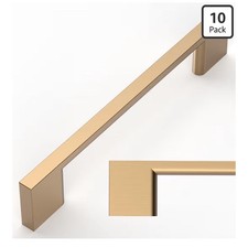 Amerdeco 10 Pack Champagne Bronze Cabinet Pulls 5 Inch 128MM Hole Centers