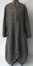 YIPINYICHU Gray - Brown Knit Hi Low Hem Long Sleeve Pockets Front Zipper Dress
