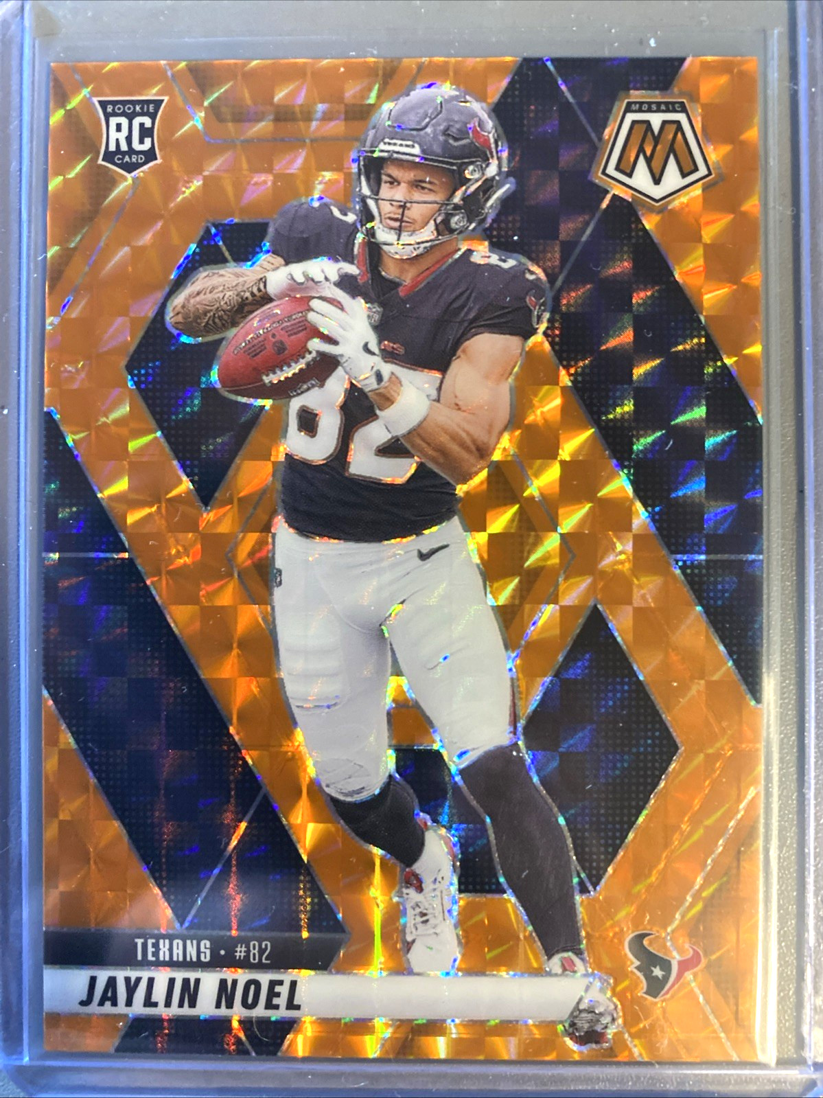 2025 Panini Mosaic Jaylin Noel #373 Orang Mosaic RC /199 Houston Texans