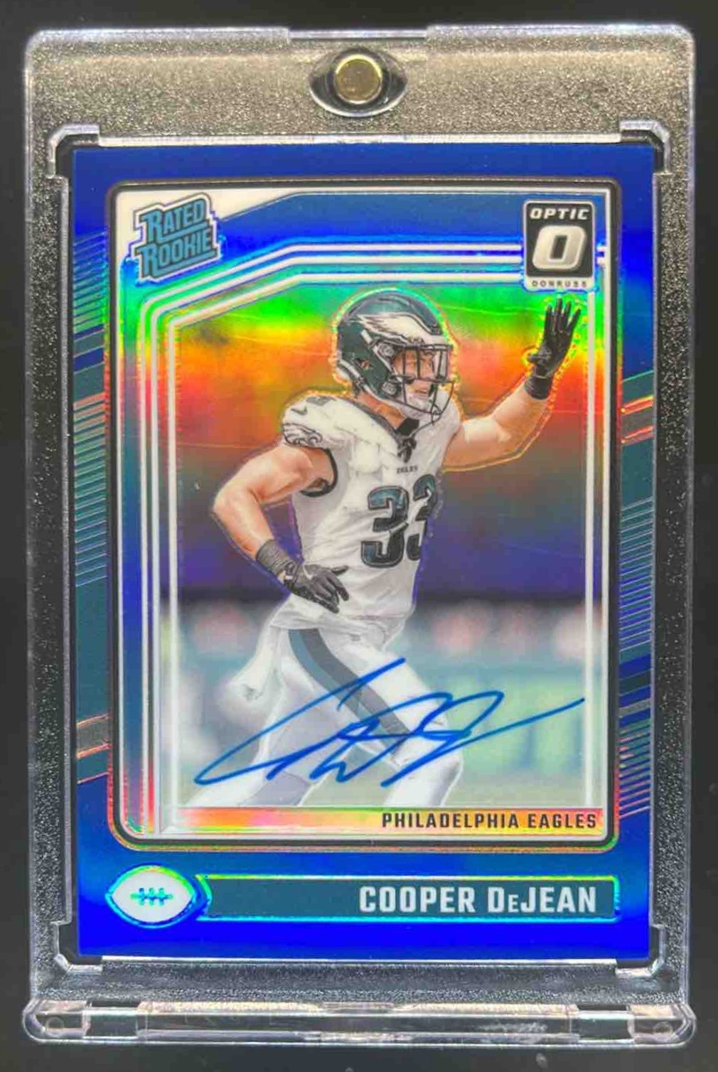 2024 Donruss Optic Cooper DeJean Rated Rookie RPS Auto Blue #54/99 Eagles