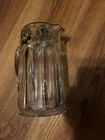 Silver Flowered Overlay on glass Pitcher — photo 2