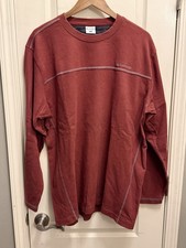 Columbia Sweater Mens XL Rust Red Brown Pullover Long Sleeve Crew Neck Stitched