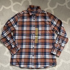 Eddie Bauer Men's Bristol Cotton Flannel Shirt - Rust Size Medium New