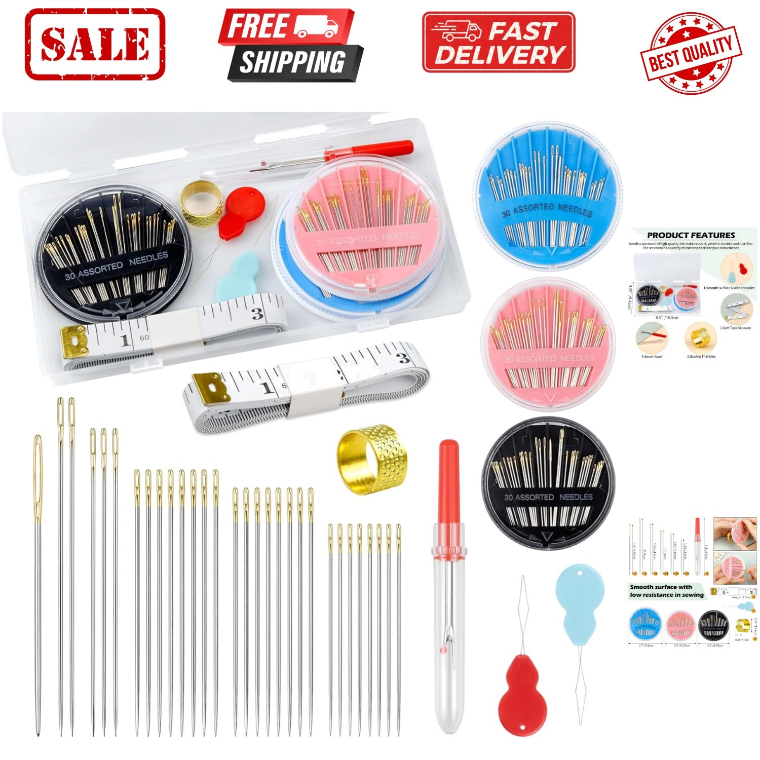 Needles With Threaders,t...