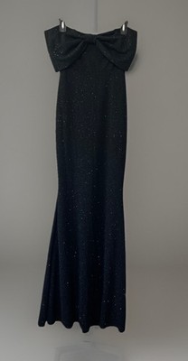 Windsor Dress Womens M Black Strapless Sweetheart Bow Mermaid Gown Maxi Prom