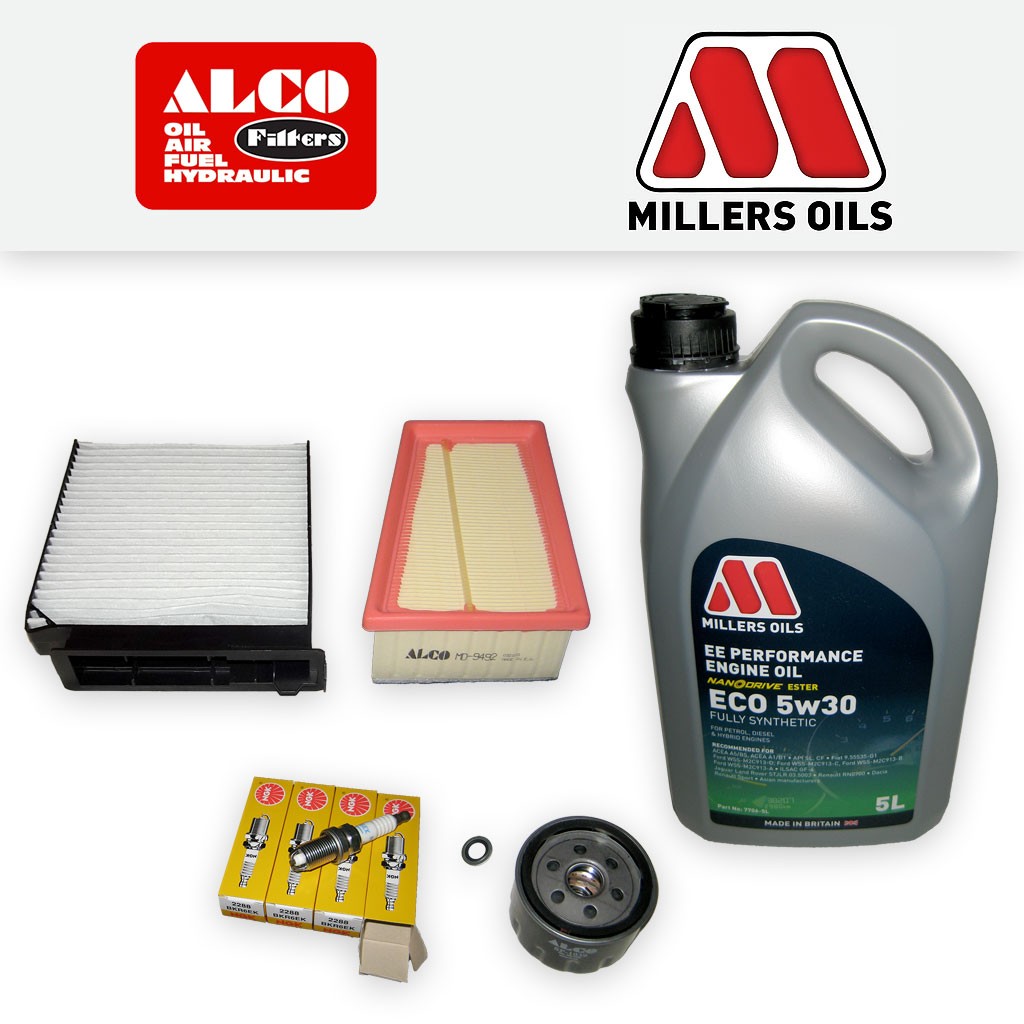 SERVICE KIT for DACIA DUSTER 1.6 OIL AIR CABIN FILTERS PLUGS +EE OIL (2010-2018)
