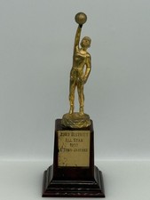 1957 Basketball Trophy Etown Jaycees All Star Metal And Bake Light