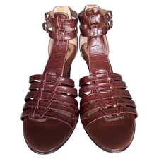 Sofft Style Soriana 9M/40EU Cognac Brown Croc Print Strappy Sandals Never Worn