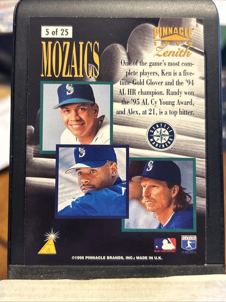 1996 Pinnacle Zenith Mozaics Alex Rodriguez Randy Johnson Ken Griffey Jr #5 — 第 2/2 张图片