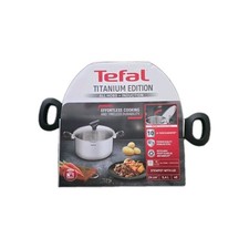TEFAL TITANIUM EDITION STAINLESS STEEL 24CM STEWPOT WITH LID