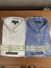 Lot Of 2 New Old Stock Men  s Croft  Barrow Button Down Collar Dress Shirts