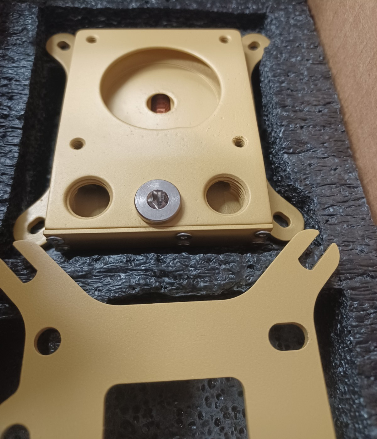 CUSTOM CERKAOTED Modultra LOBO Acetal Pump Block (Intel) Glacier Gold