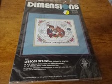 Vtg DIMENSIONS Counted Cross Stitch Kit-Lessons of Love 3549-14"X 12"