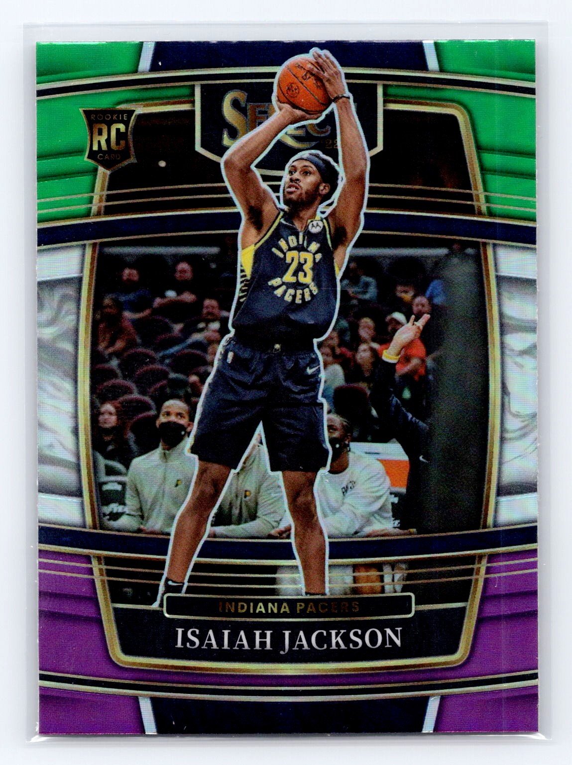 2021-22 Panini Select #55 Isaiah Jackson Green White Purple Prizms
