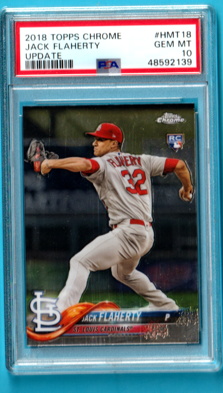 2018 TOPPS CHROME UPDATE  JACK FLAHERTY b ROOKIE   HMT18  PSA 10  CARDINALS
