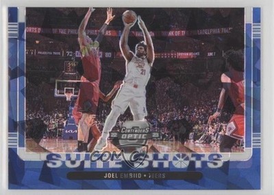 2022 Contenders Optic Suite Shots Blue Cracked Ice Prizm 21/75 Joel Embiid 1o2