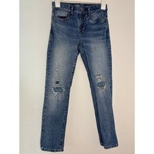 Old Navy Boys Slim Jeans 10 Medium Wash Distressed 360 Stretch Built-In Tough