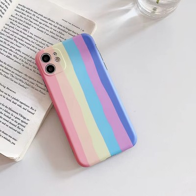 Rainbow Gradient Case für iPhone 17 Pro Max 17 Air 16 15 14 17e Silikon Hülle