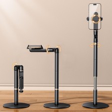 Height/Angle Adjustable Phone Holder, 10"-25" Retractable Tall Phone Stand fo...