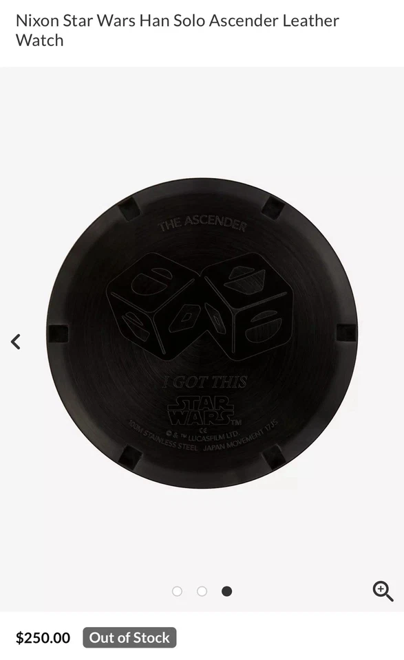 Nixon Star Wars Han Solo Ascender Leather Watch – Limited Edition Rare - Image 3 of 4