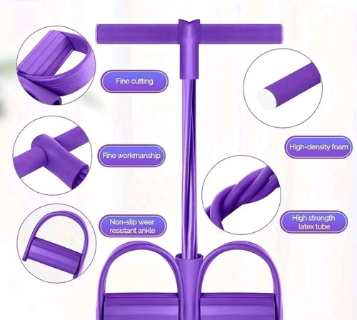 2pc Multifunctional Petal Resistance Yoga Set, 4-Tube Elastic Yoga Pedal Puller - Picture 4 of 4