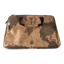 Laptop Bag Laptop Messenger Padded Bag Shoulder Strap 16.5"x12"x1" Global Map