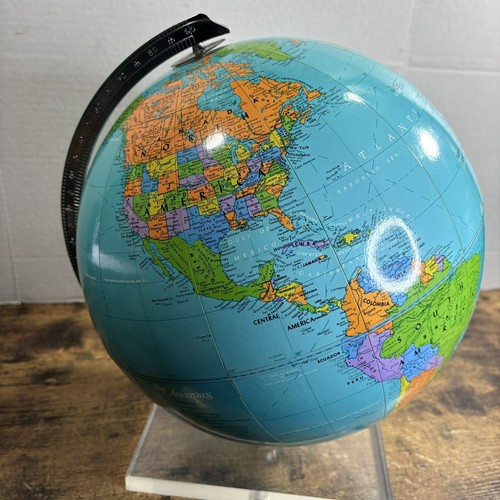 The Aquarius Tolman Vintage 12 Inch Replogle Globe On Clear Acrylic Stand - Rare - Picture 15 of 19