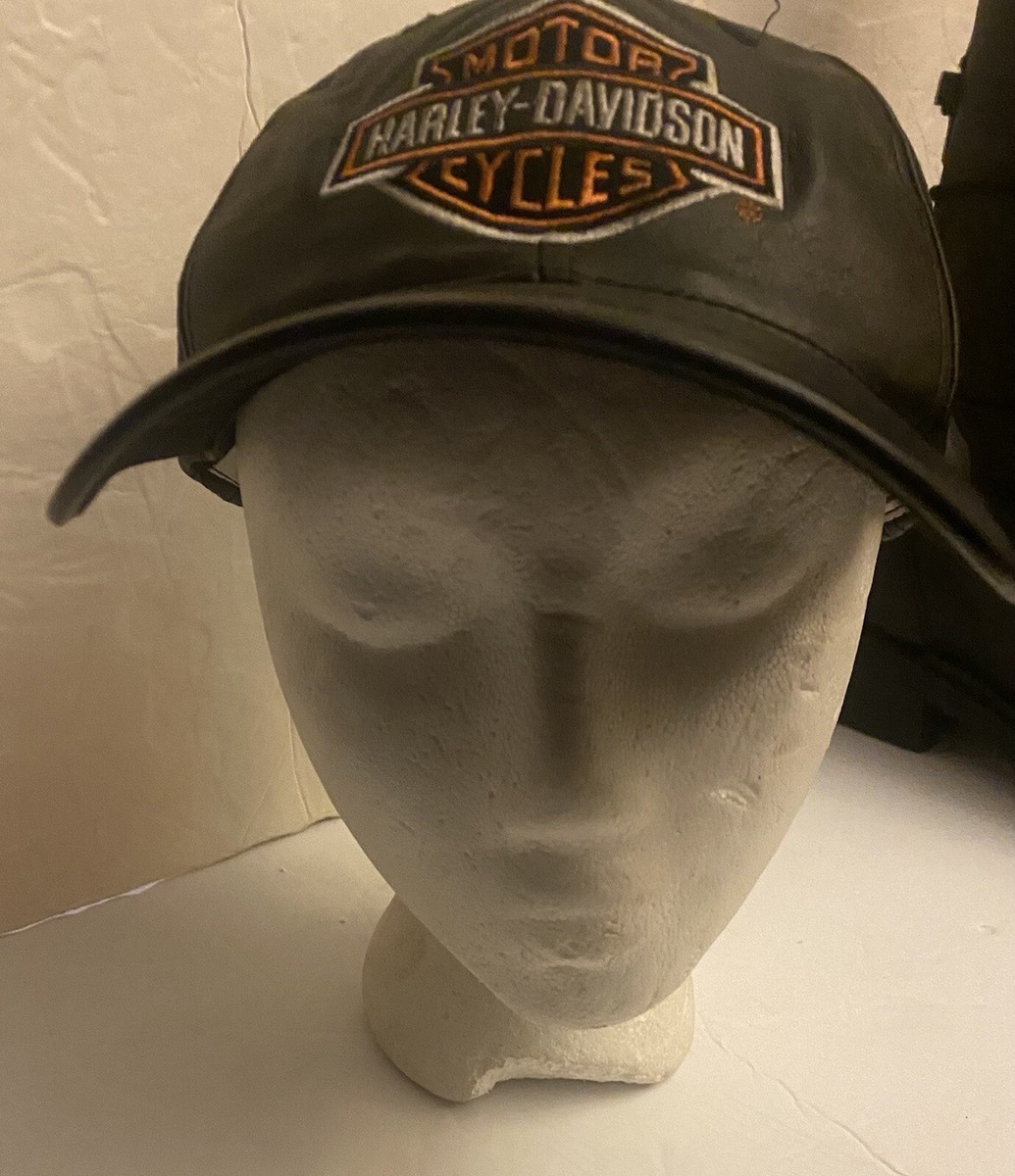 harley davidson vintage Leather Ball Cap | eBay