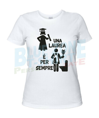 T-Shirt Laureato Con Scritta Simpatica – Gadget Per Festa Di Laurea (Taglia M)