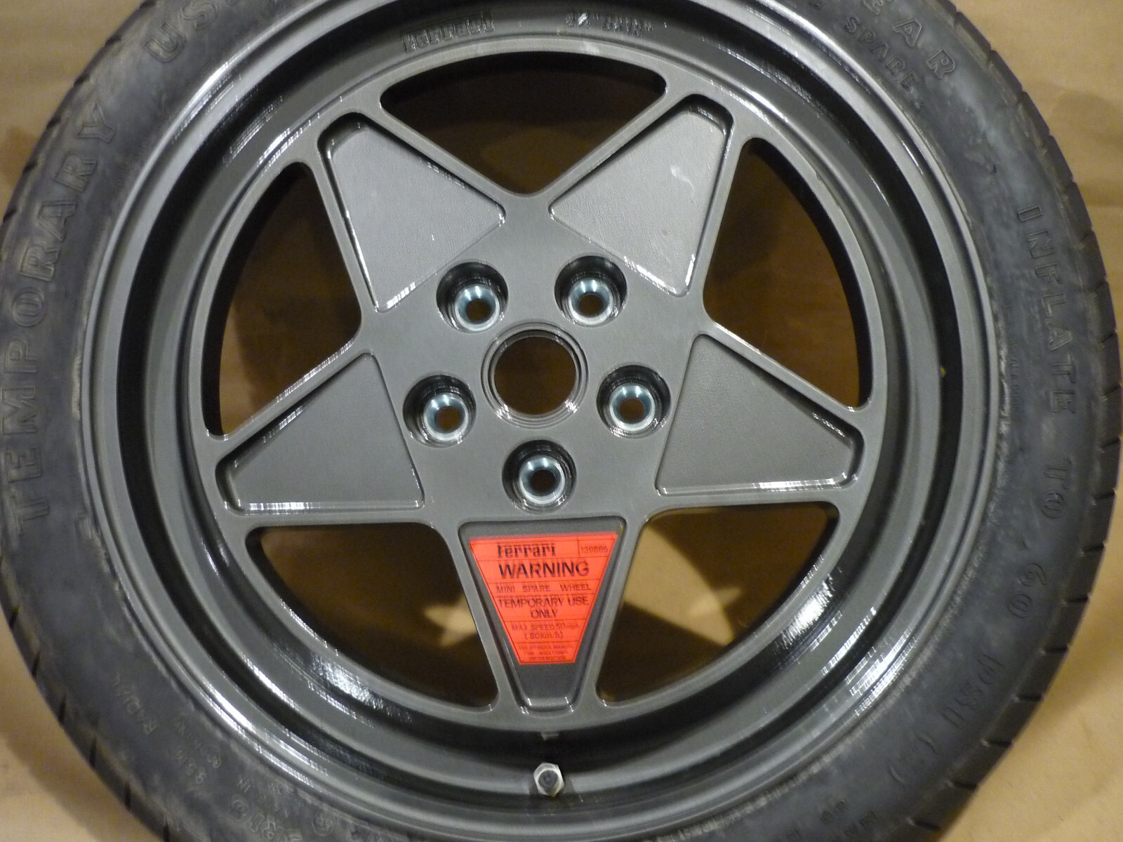 Ferrari Testarossa - Spare Wheel / Rim & Tire - P/N 139700