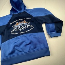 NFL Super Bowl XXXIX 2005 Pullover Hoodie Youth Size 8 Blue Reebok NFL Equipment