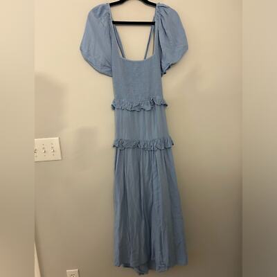 anthropologie blue ruffle cape dress Forever That Girl Light Flowy Tiered Ruffled Maxi goth prom dresses Black it creates a flowy drop: february 2020 Size:4-5 YEAR