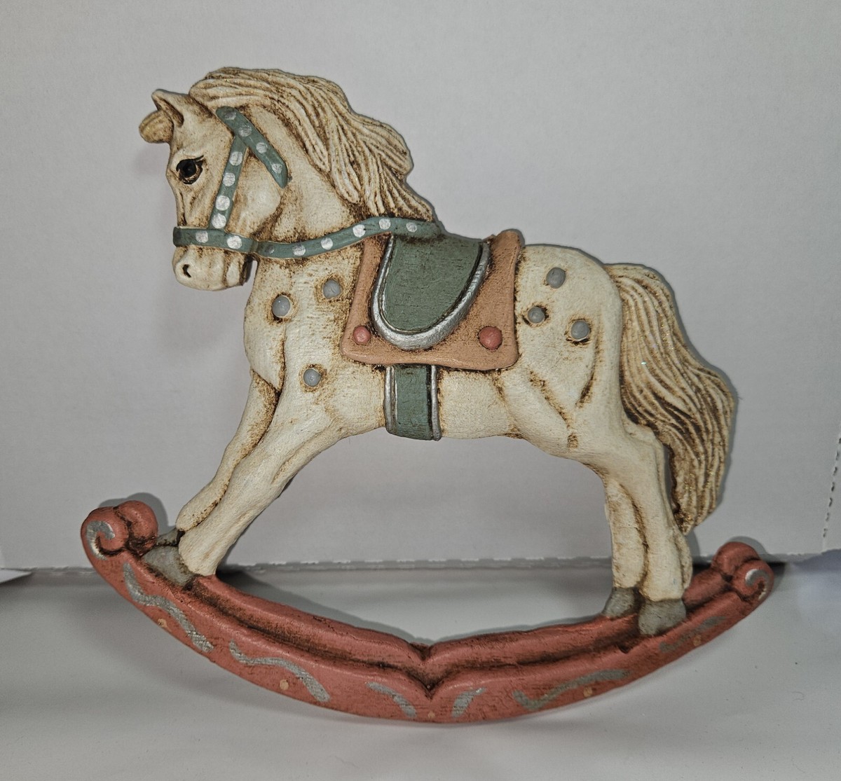 Hand Painted Vintage Rocking Horse Wall Hanging Plaque Home Decor