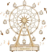Rolife Rotatable Ferris Wheel DIY 3D Wooden Puzzle Music Box DIY Toys Xmas Gift