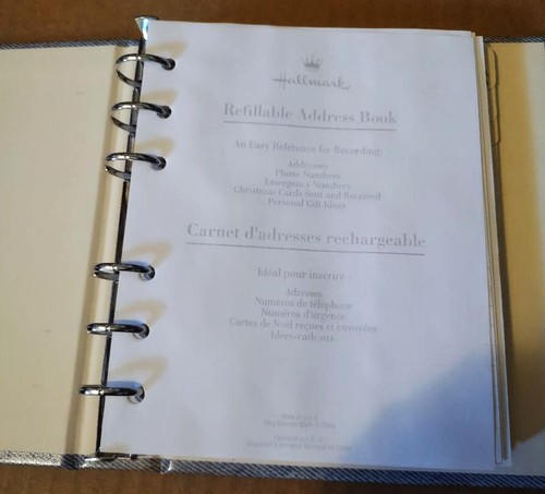 Hallmark Refillable ADDRESS BOOK Unused, w/Original Box "Quilt Look" Cover - Picture 4 of 5