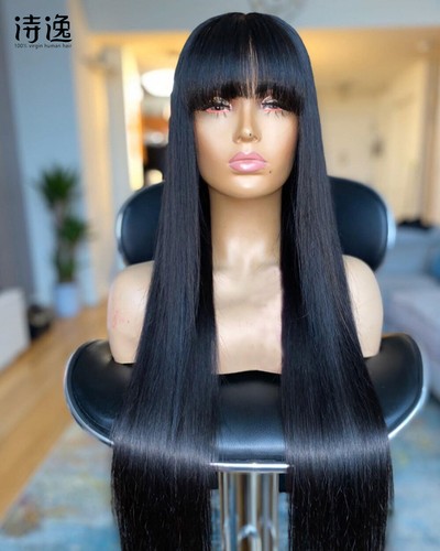Brazilian 100% Human Hair Mechanism Wig 10-28inch Natural Color Straight - Picture 2 of 15