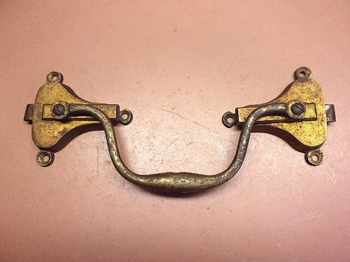 Antique Brass Spring Loaded Parlor Table Latch 10" x 4 1/2" Restoration Piece!