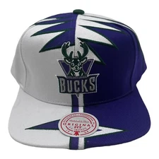 NWT Mitchell & Ness Shockwave Milwaukee Bucks NBA Snapback Hat Cap Basketball