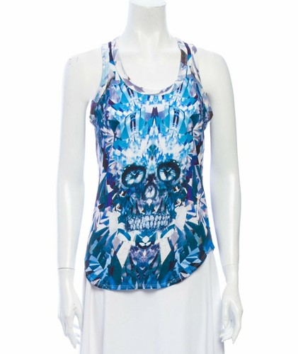 Alexander McQueen S/S 2009 Crystal Kaleidoscope Print Tank Top, Blue, US2 IT38 - Picture 2 of 9