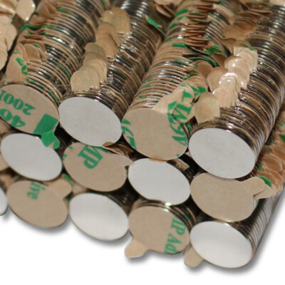 50 NEODYM Magnet Scheiben selbstklebend D10x0,5 mm N45 Supermagnete 300 G Flach