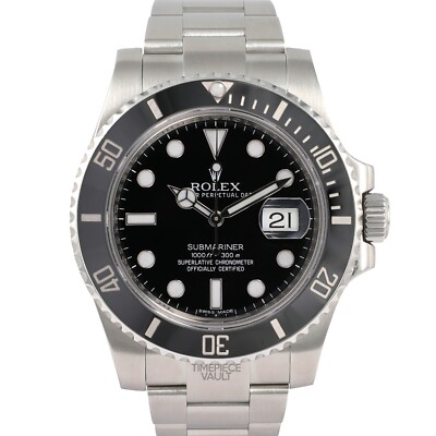 Rolex Submariner 116610LN Date Steel 40mm Black Ceramic Bezel Black Dial-B&P