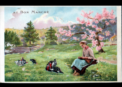 RARE CHROMO CALENDRIER 1869 AU BON MARCHÉ mois JANVIER FEVRIER de TESTU & MASSIN EUR 65,00
