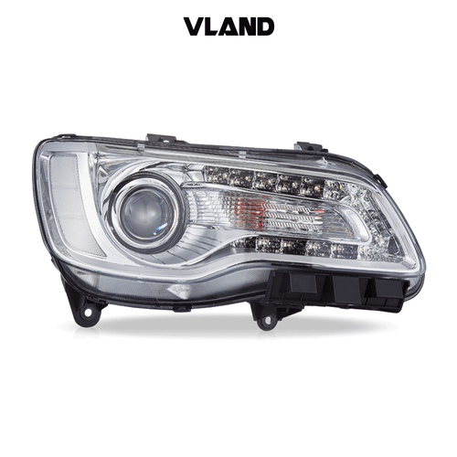 VLAND Chrome LED Projector Headlights For Chrysler 300 2011-2023 w/LED DRL - Picture 2 of 14
