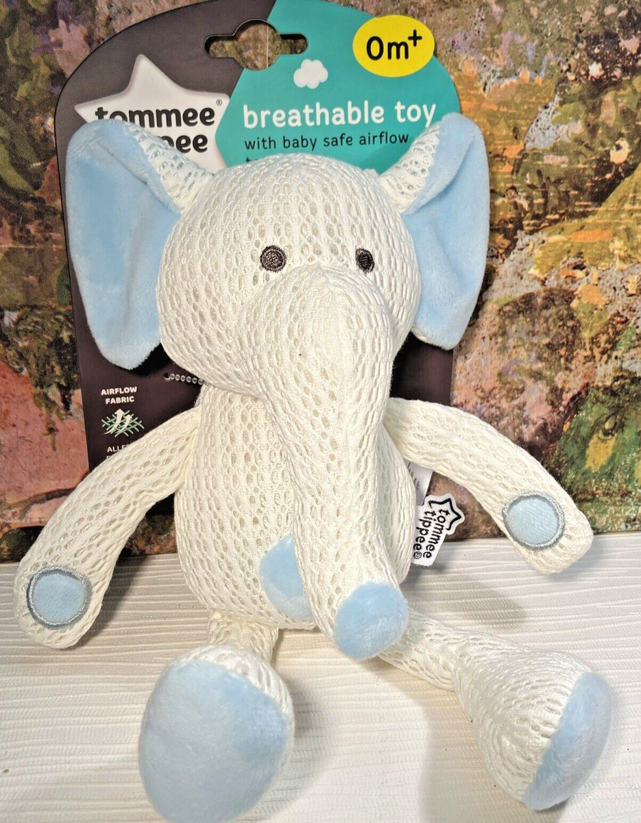 Tommee Tippee M White Blue Elephant Breathable Toy for sale