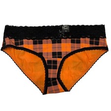 NWT TORRID Hipster Pantie Sz 1X-4X Black Orange Jersey Lace Checks Plaid