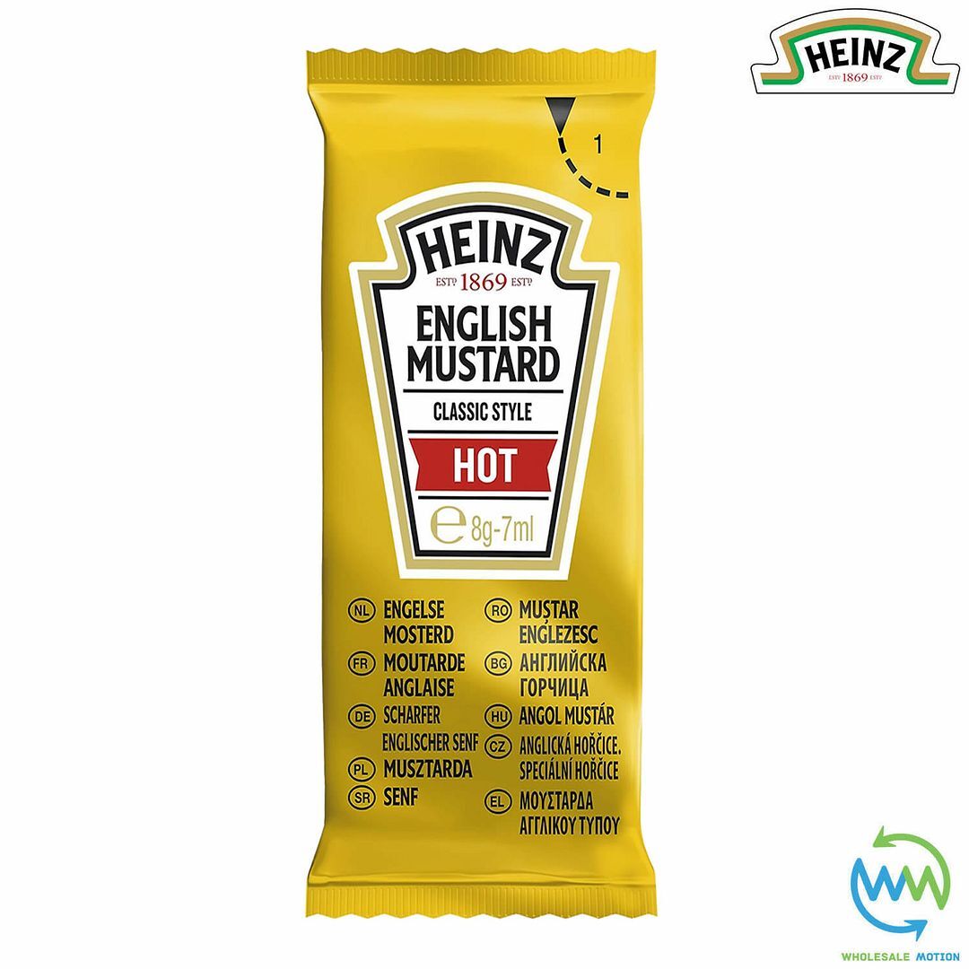 HEINZ HOT ENGLISH MUSTARD Sachets 8g 7ml SAUCE Individual Single Portion SACHET eBay