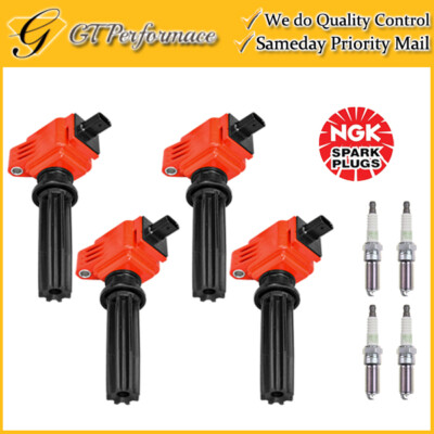 Performance Ignition Coil & NGK Platinum Spark Plug 4PCS for Focus/ Edge/ Fusion