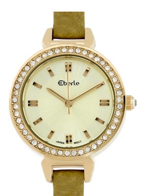 Eberle 29mm Case Classic Crystal Bezel Ladies Watch