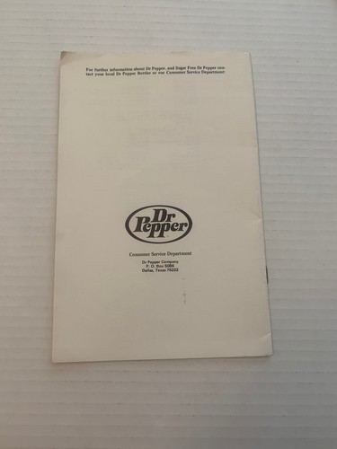 Vintage 1977 Cookbook Cooking With Dr. Pepper Booklet 15 Pages Paper Ephemera - Picture 3 of 8